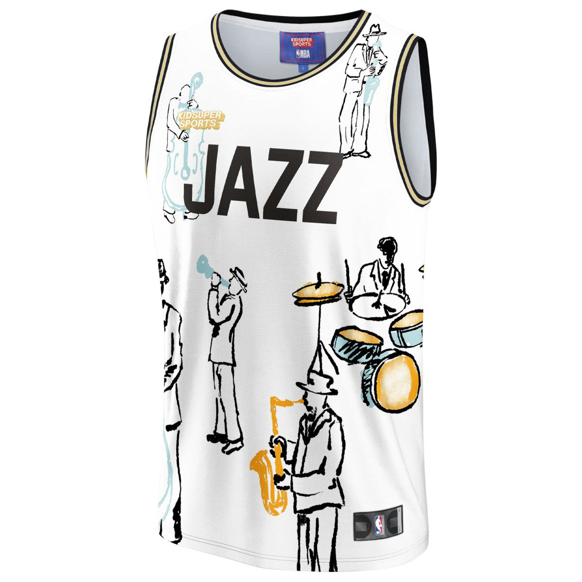 White Utah Jazz NBA & KidSuper Studios Unisex Hometown Jersey | NBA