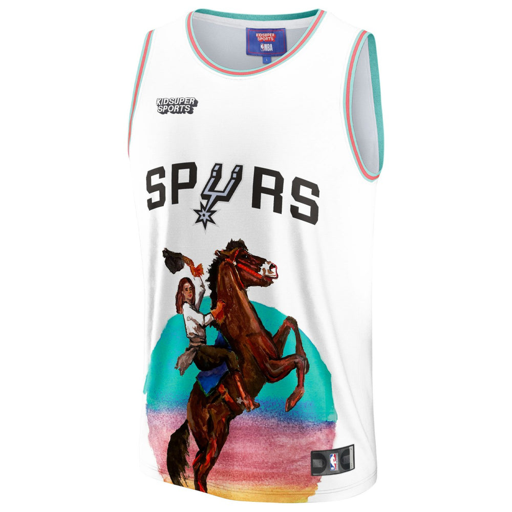 White San Antonio Spurs NBA & KidSuper Studios Unisex Hometown Jersey | NBA