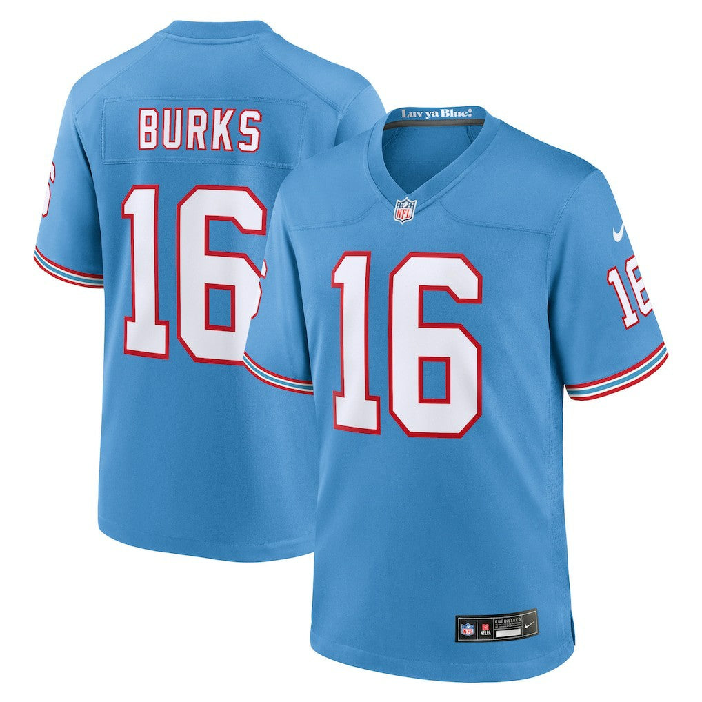 Tennessee Titans Treylon Burks  Oilers Throwback Alternate Game Player Jersey | NFL Sale