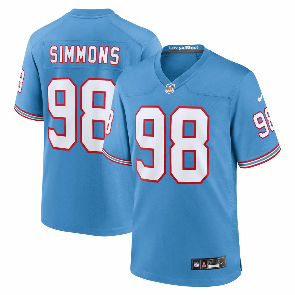 Tennessee Titans Jeffery Simmons  Oilers Throwback Alternate Game Player Jersey | NFL US