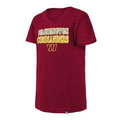 Washington Commanders Girls Youth Reverse Sequin V-Neck T-Shirt | NFL Hot