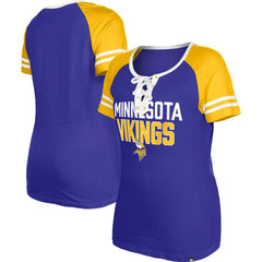 Minnesota Vikings Women's Raglan Lace-Up T-Shirt | NFL Hot