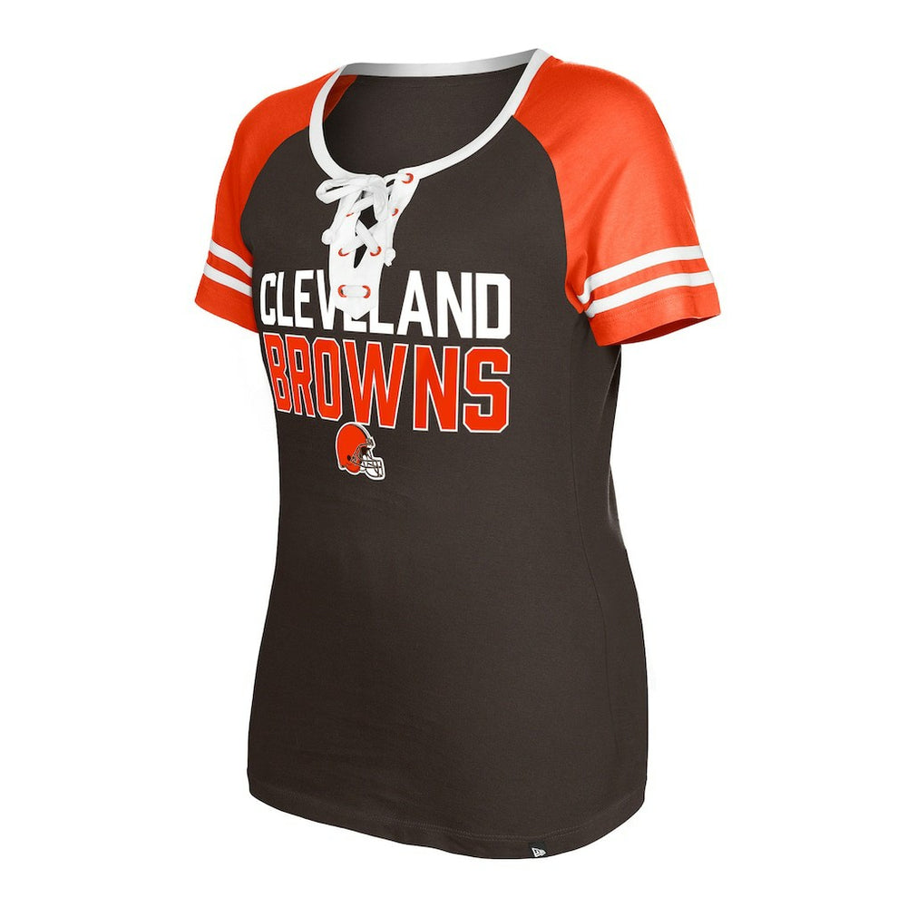 Cleveland Browns Women's Raglan Lace-Up T-Shirt | NFL Sale