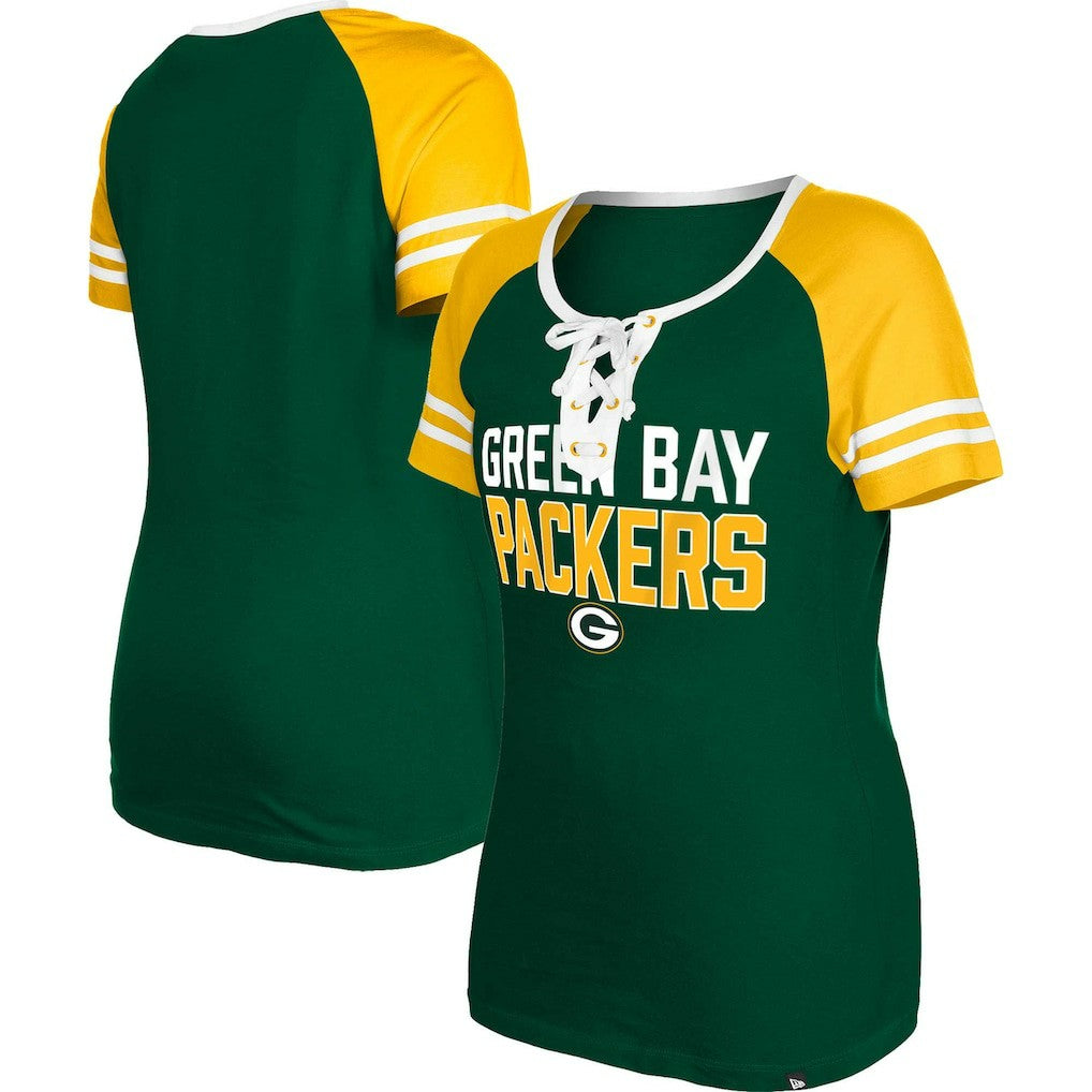 Green Bay Packers Women's Raglan Lace-Up T-Shirt | NFL Sale