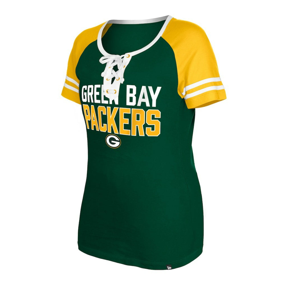 Green Bay Packers Women's Raglan Lace-Up T-Shirt | NFL Sale