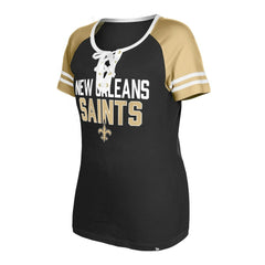 New Orleans Saints Women's Raglan Lace-Up T-Shirt | NFL Discount