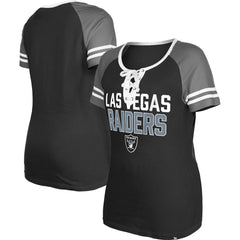 Las Vegas Raiders Women's Raglan Lace-Up T-Shirt | NFL New