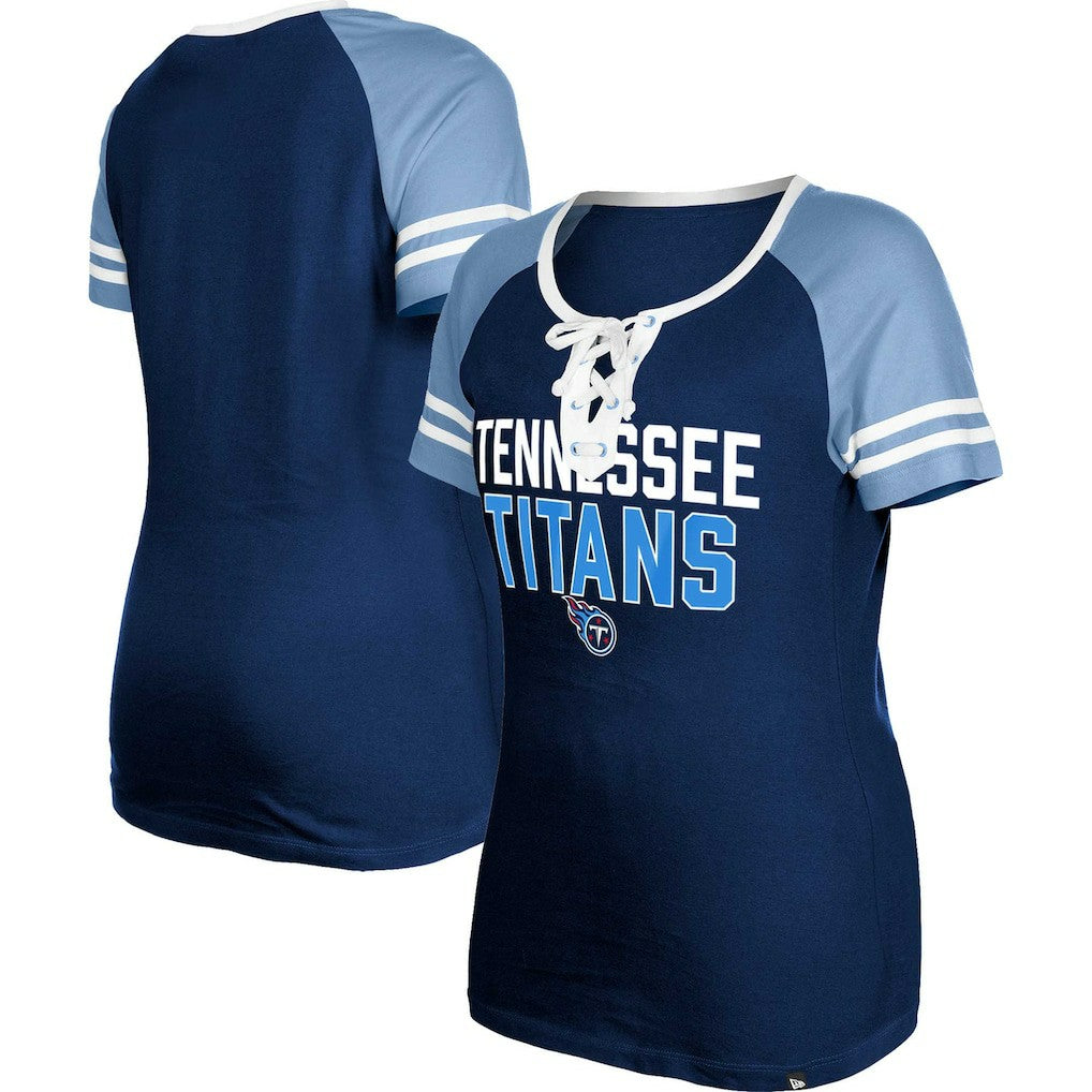 Tennessee Titans Women's Raglan Lace-Up T-Shirt | NFL On sale