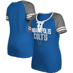 Indianapolis Colts Women's Raglan Lace-Up T-Shirt | NFL Outlet