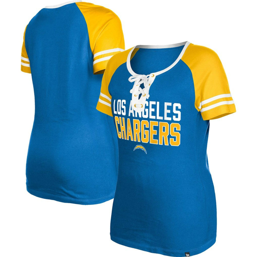 Los Angeles Chargers Women's Raglan Lace-Up T-Shirt | NFL Online