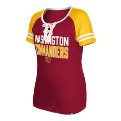 Washington Commanders Women's Raglan Lace-Up T-Shirt | NFL New