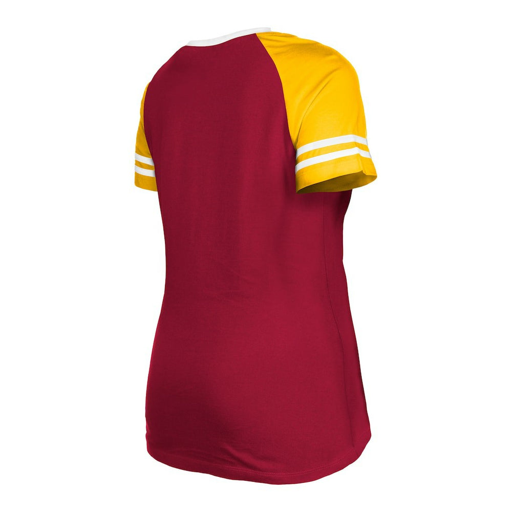Washington Commanders Women's Raglan Lace-Up T-Shirt | NFL New