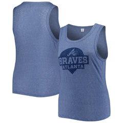 Atlanta Braves Soft as a Grape Women's Plus Size High Neck Tri-Blend Tank Top - MLB Tanks