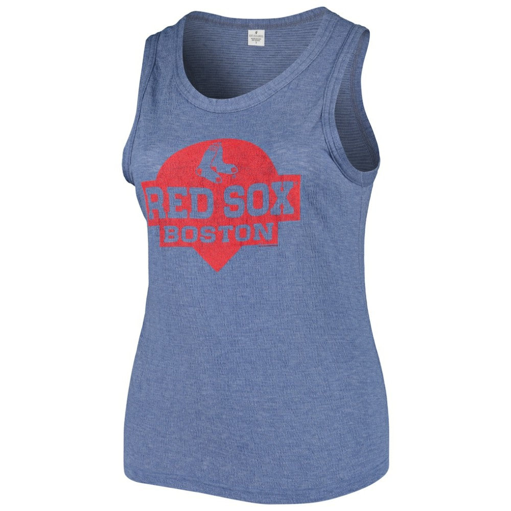 Boston Red Sox Soft as a Grape Women's Plus Size High Neck Tri-Blend Tank Top - MLB Tanks