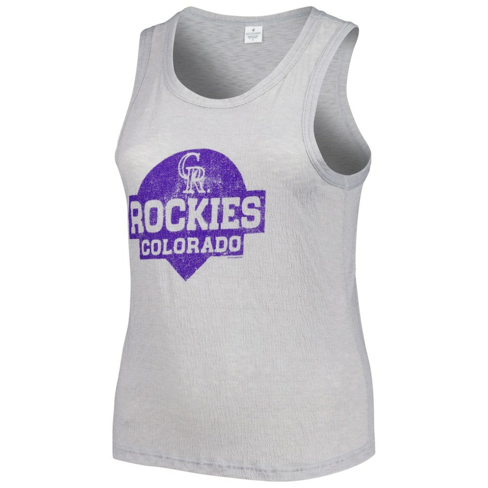Colorado Rockies Soft as a Grape Women's Plus Size High Neck Tri-Blend Tank Top - MLB Tanks