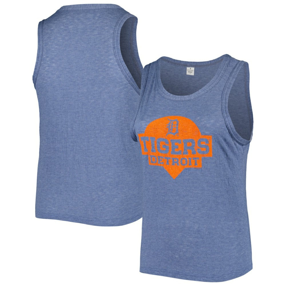 Detroit Tigers Soft as a Grape Women's Plus Size High Neck Tri-Blend Tank Top - MLB Tanks