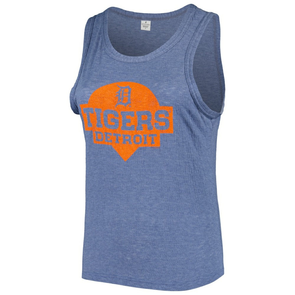 Detroit Tigers Soft as a Grape Women's Plus Size High Neck Tri-Blend Tank Top - MLB Tanks