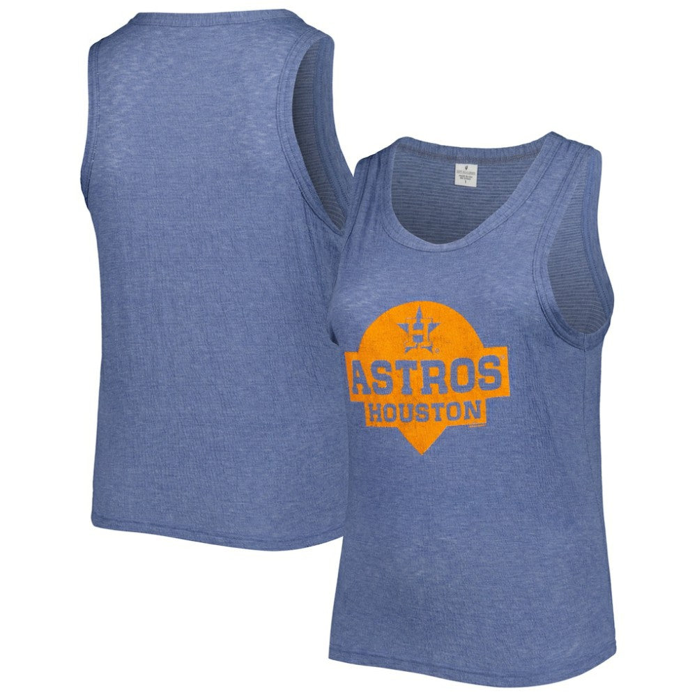 Houston Astros Soft as a Grape Women's Plus Size High Neck Tri-Blend Tank Top - MLB Tanks