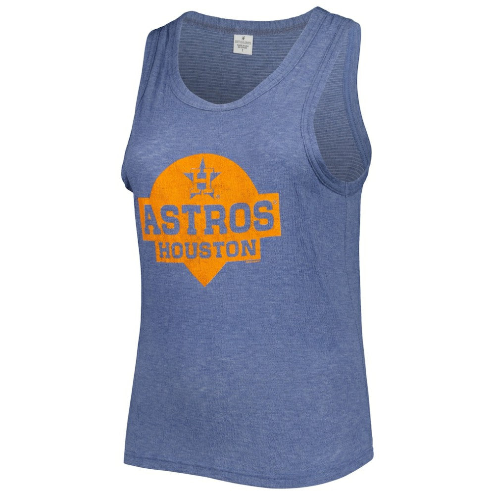 Houston Astros Soft as a Grape Women's Plus Size High Neck Tri-Blend Tank Top - MLB Tanks