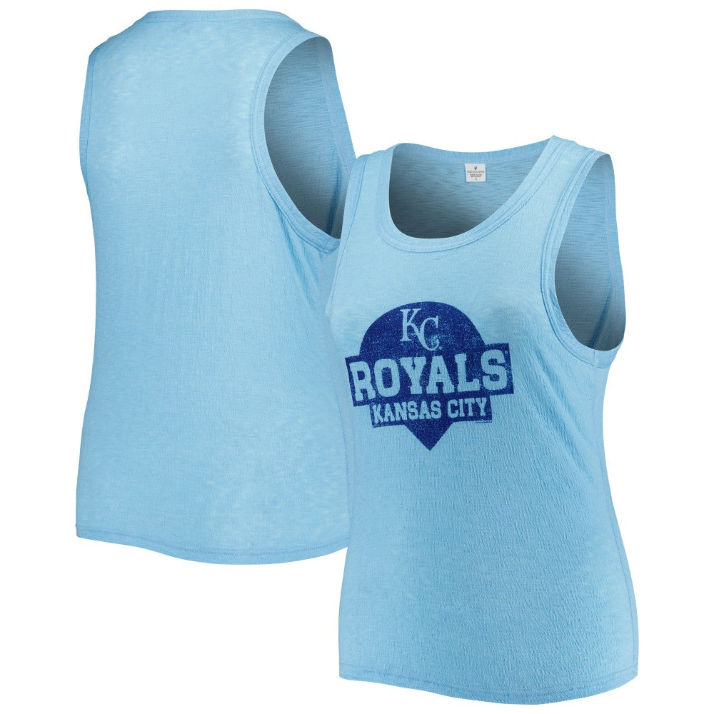 Kansas City Royals Soft as a Grape Women's Plus Size High Neck Tri-Blend Tank Top - MLB Tanks