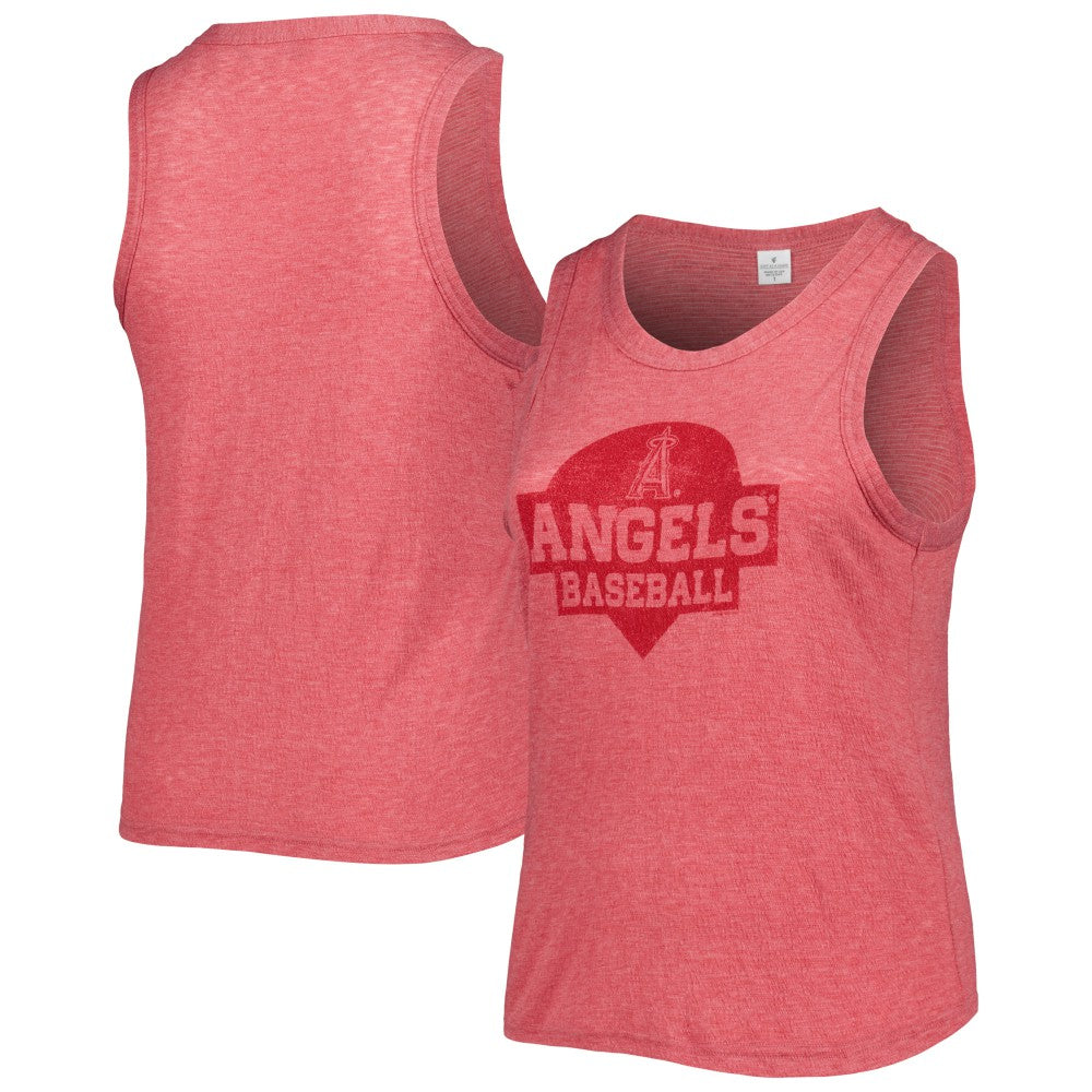 Los Angeles Angels Soft as a Grape Women's Plus Size High Neck Tri-Blend Tank Top - MLB Tanks