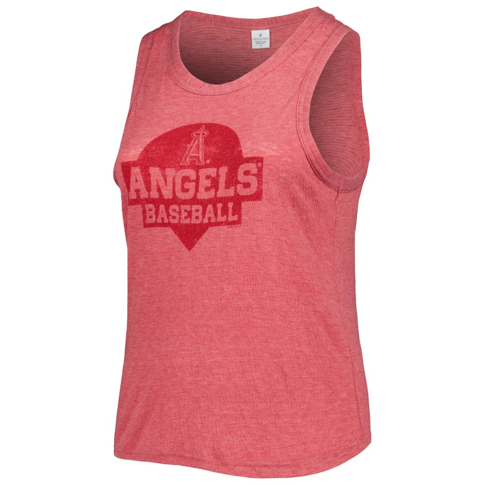 Los Angeles Angels Soft as a Grape Women's Plus Size High Neck Tri-Blend Tank Top - MLB Tanks