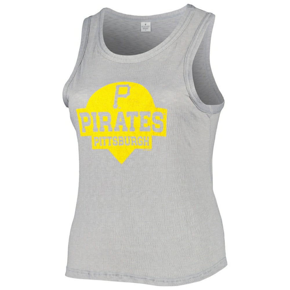 Pittsburgh Pirates Soft as a Grape Women's Plus Size High Neck Tri-Blend Tank Top - MLB Tanks
