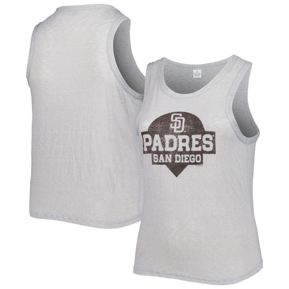 San Diego Padres Soft as a Grape Women's Plus Size High Neck Tri-Blend Tank Top - MLB Tanks