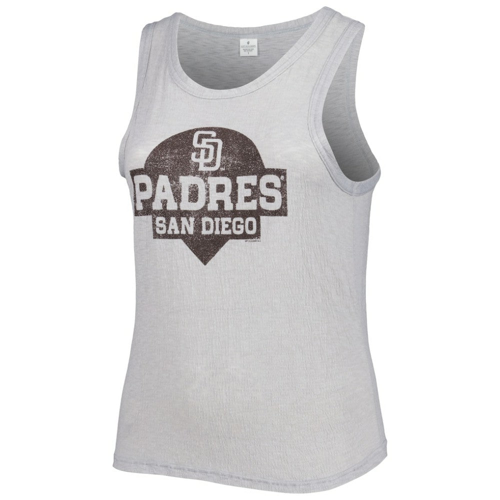 San Diego Padres Soft as a Grape Women's Plus Size High Neck Tri-Blend Tank Top - MLB Tanks