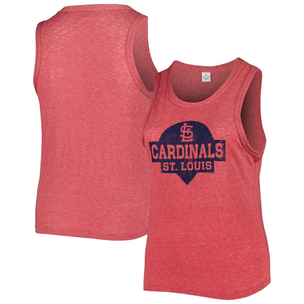 St. Louis Cardinals Soft as a Grape Women's Plus Size High Neck Tri-Blend Tank Top - MLB Tanks