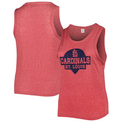 St. Louis Cardinals Soft as a Grape Women's Plus Size High Neck Tri-Blend Tank Top - MLB Tanks