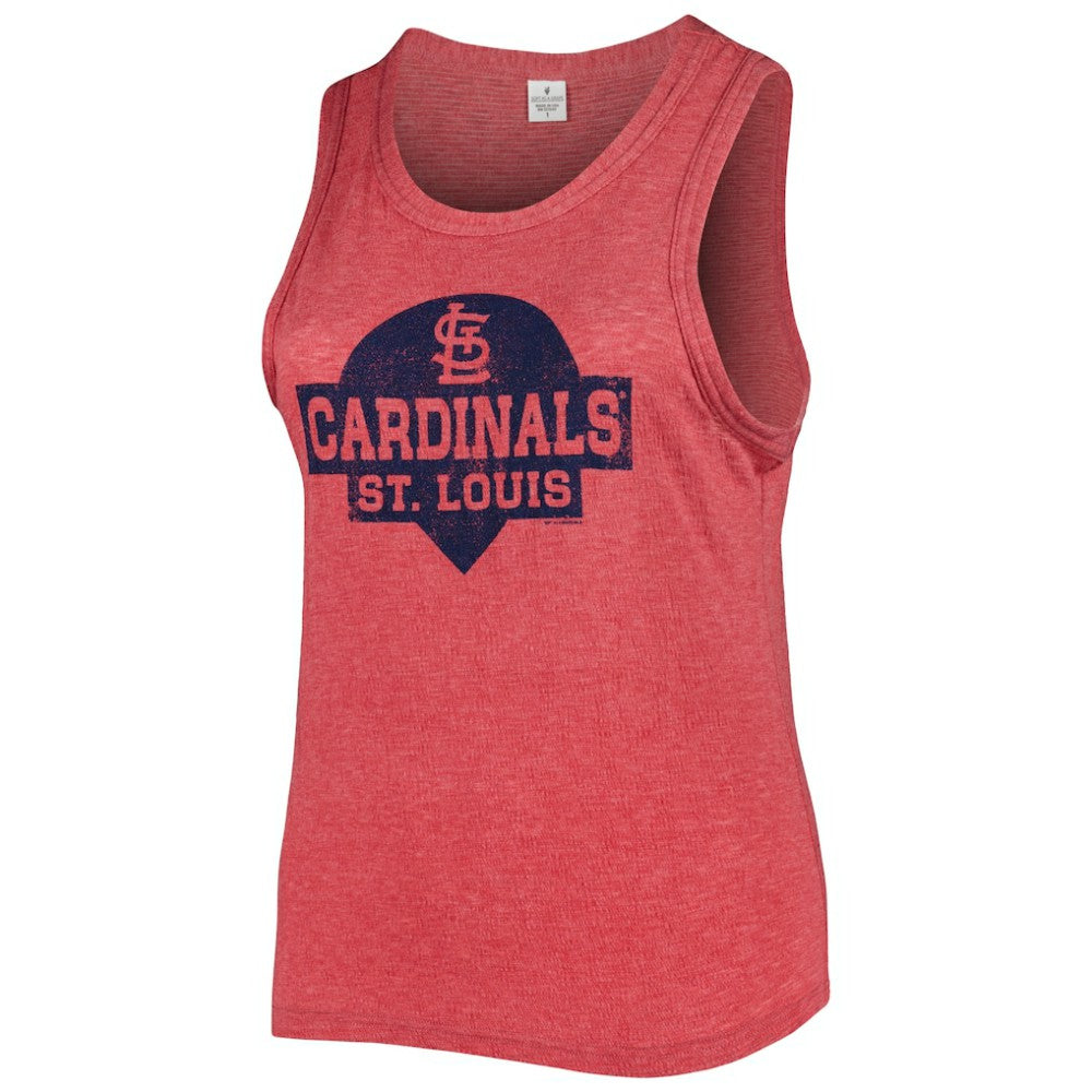 St. Louis Cardinals Soft as a Grape Women's Plus Size High Neck Tri-Blend Tank Top - MLB Tanks