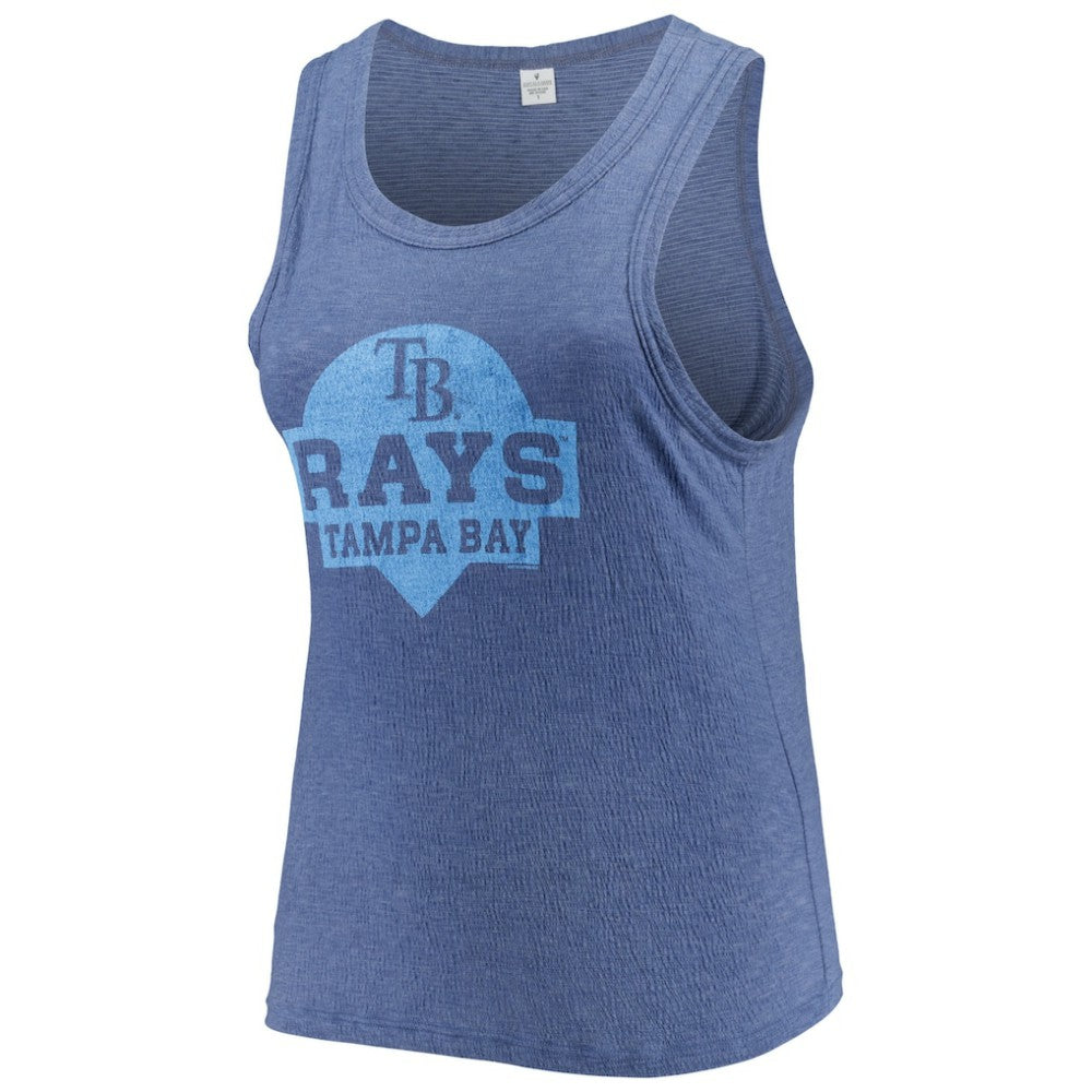 Tampa Bay Rays Soft as a Grape Women's Plus Size High Neck Tri-Blend Tank Top - MLB Tanks