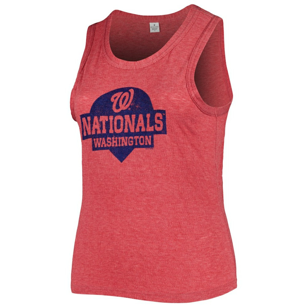 Washington Nationals Soft as a Grape Women's Plus Size High Neck Tri-Blend Tank Top - MLB Tanks