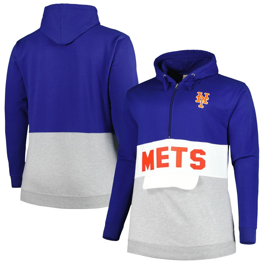 New York Mets Big & Tall Fleece Half-Zip Hoodie - MLB Hoodies