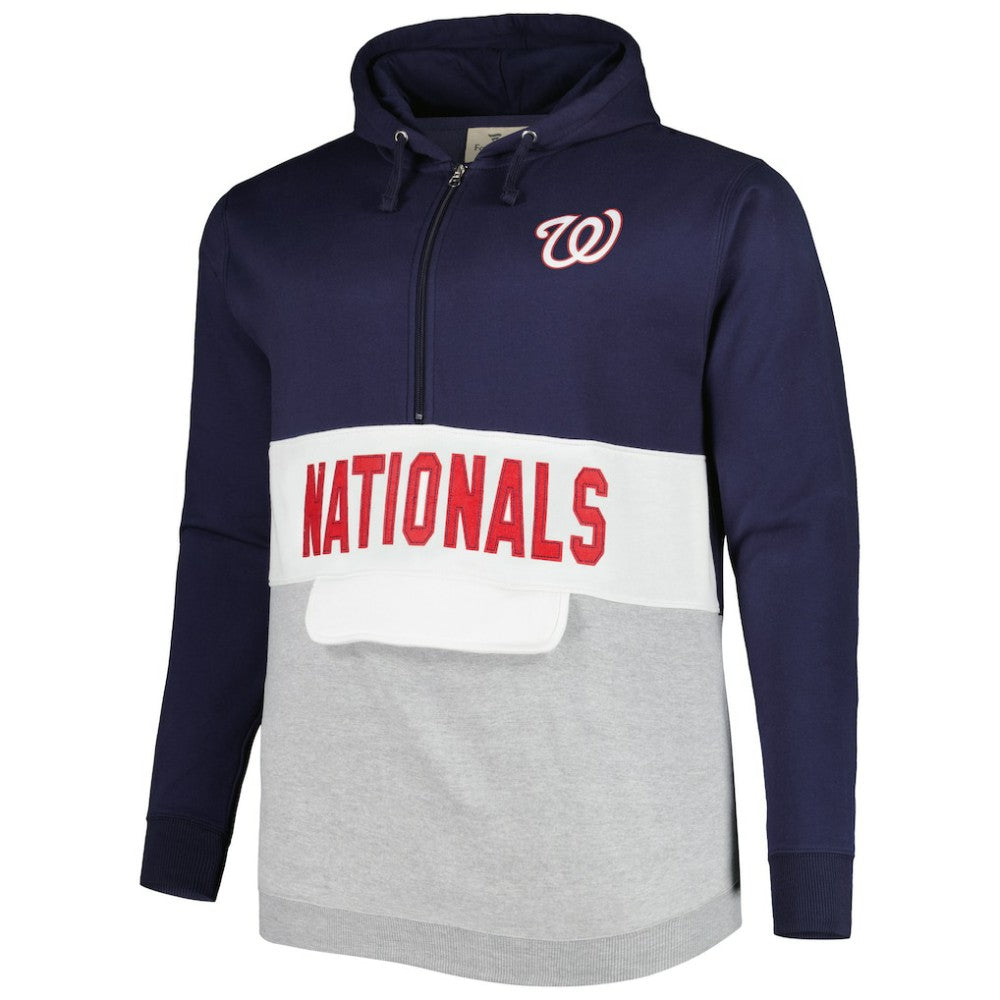 Washington Nationals Big & Tall Fleece Half-Zip Hoodie - MLB Hoodies