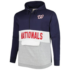 Washington Nationals Big & Tall Fleece Half-Zip Hoodie - MLB Hoodies