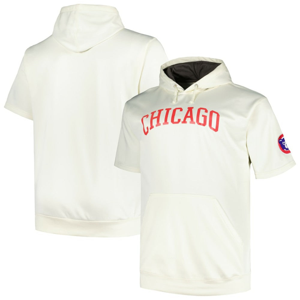 Chicago Cubs Profile Big & Tall Contrast Short Sleeve Pullover Hoodie - MLB Hoodies