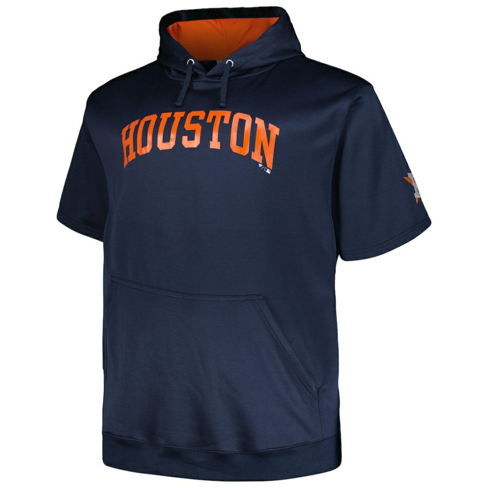 Houston Astros Profile Big & Tall Contrast Short Sleeve Pullover Hoodie - MLB Hoodies