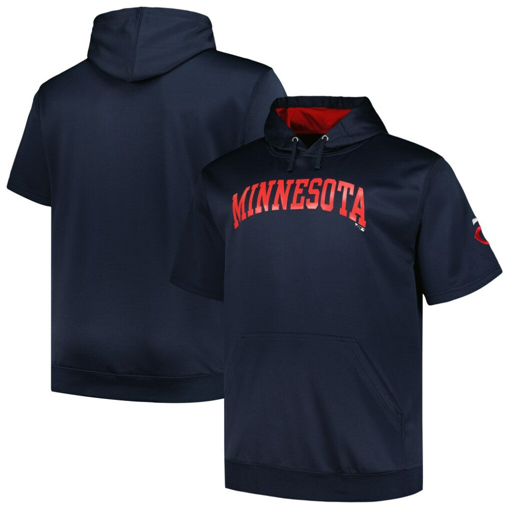Minnesota Twins Profile Big & Tall Contrast Short Sleeve Pullover Hoodie - MLB Hoodies