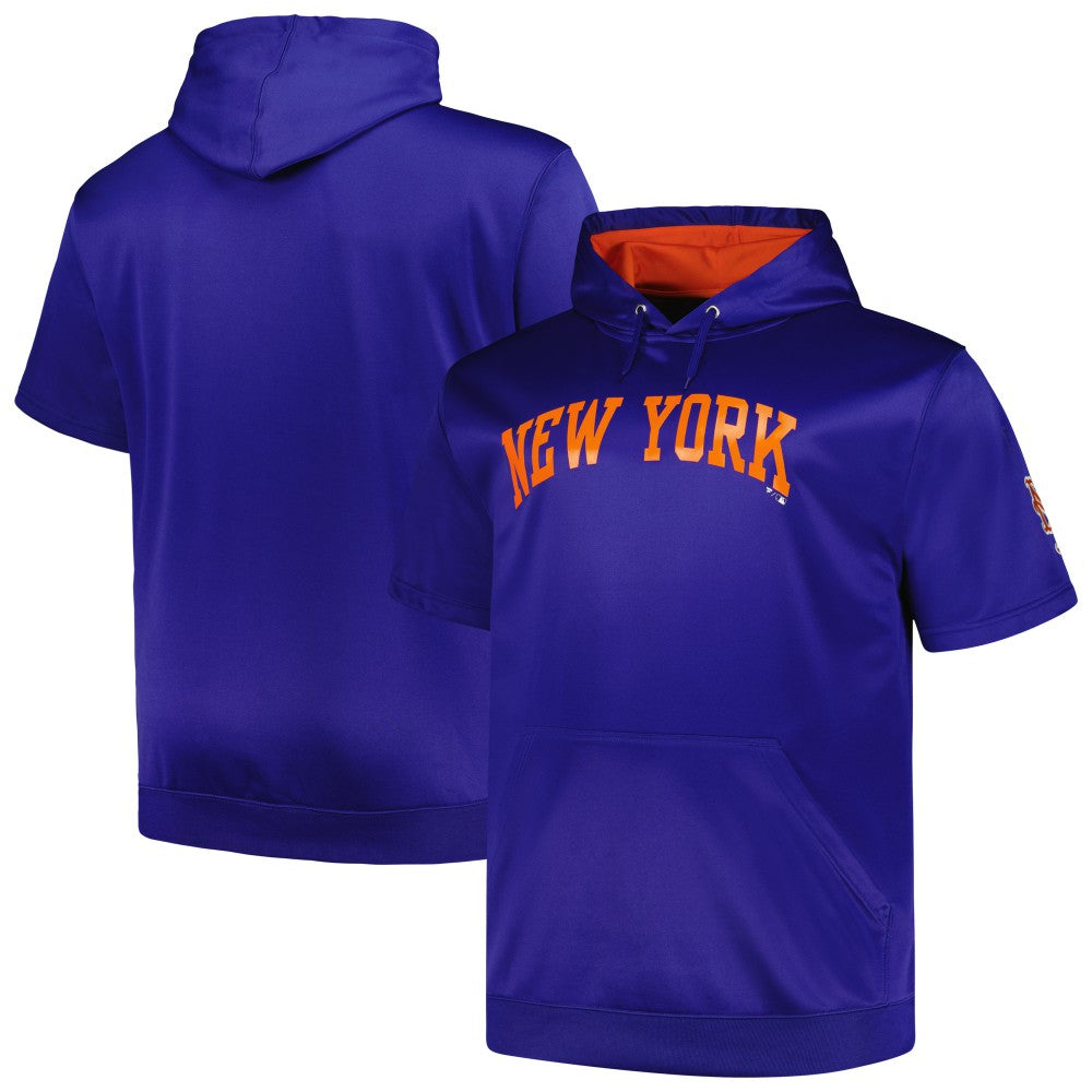 New York Mets Profile Big & Tall Contrast Short Sleeve Pullover Hoodie - MLB Hoodies