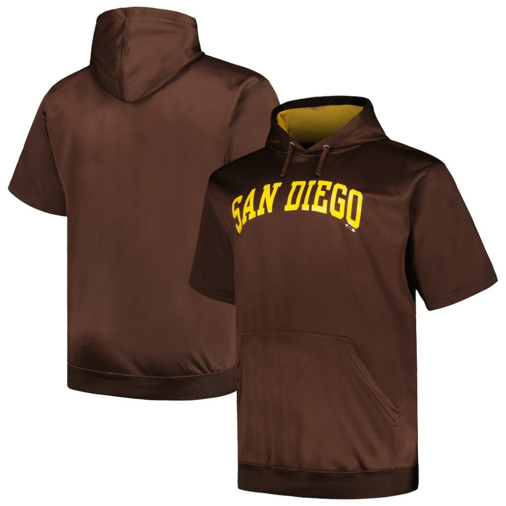 San Diego Padres Profile Big & Tall Contrast Short Sleeve Pullover Hoodie - MLB Hoodies