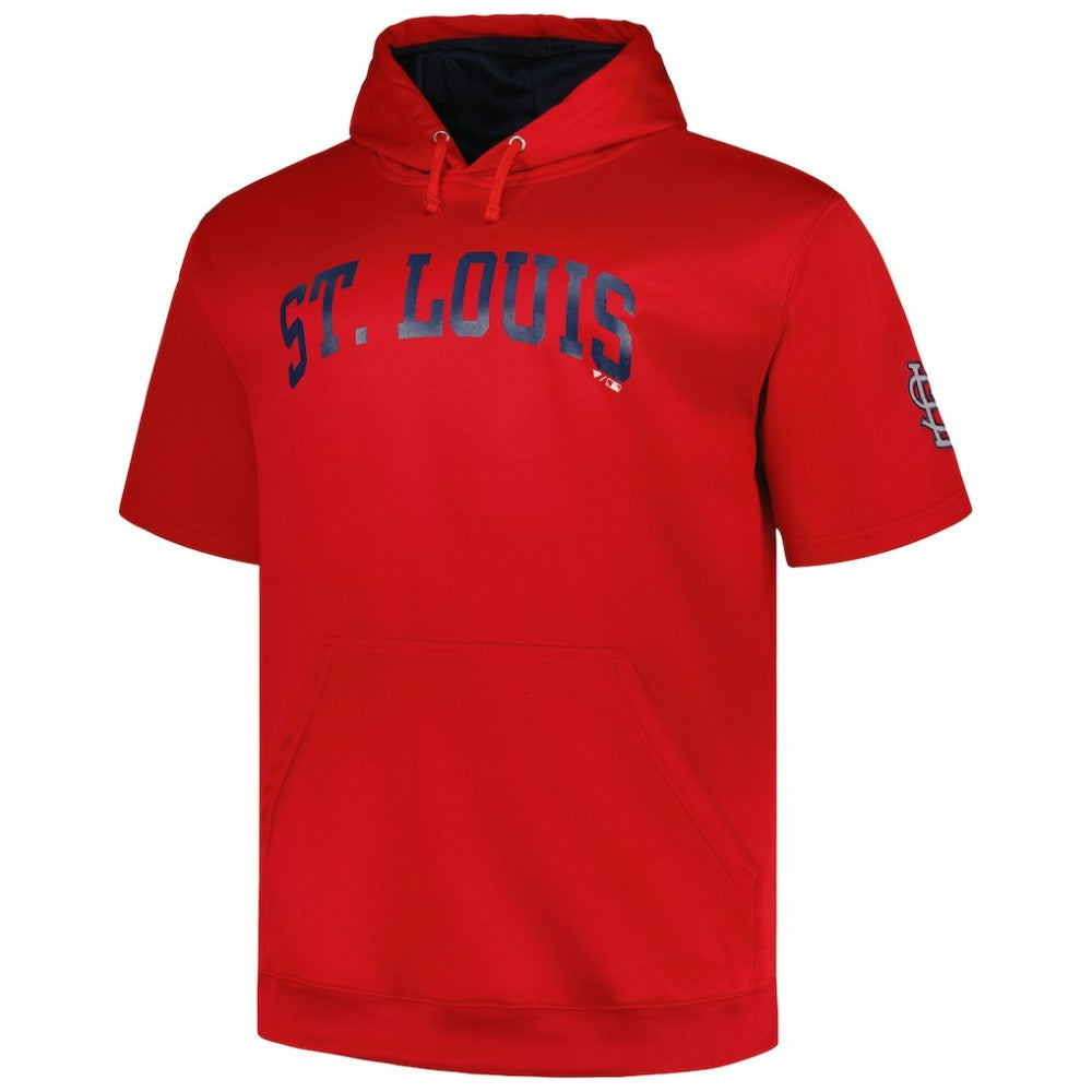 St. Louis Cardinals Profile Big & Tall Contrast Short Sleeve Pullover Hoodie - MLB Hoodies