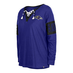 Baltimore Ravens Women's Lace-Up Notch Neck Long Sleeve T-Shirt | NFL Online