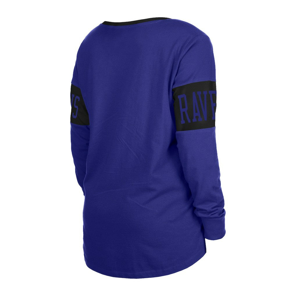 Baltimore Ravens Women's Lace-Up Notch Neck Long Sleeve T-Shirt | NFL Online