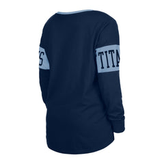 Tennessee Titans Women's Lace-Up Notch Neck Long Sleeve T-Shirt | NFL Discount