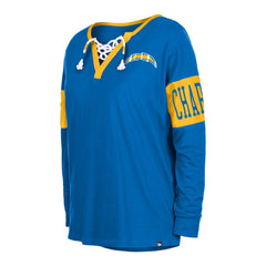 Los Angeles Chargers Women's Lace-Up Notch Neck Long Sleeve T-Shirt | NFL Hot