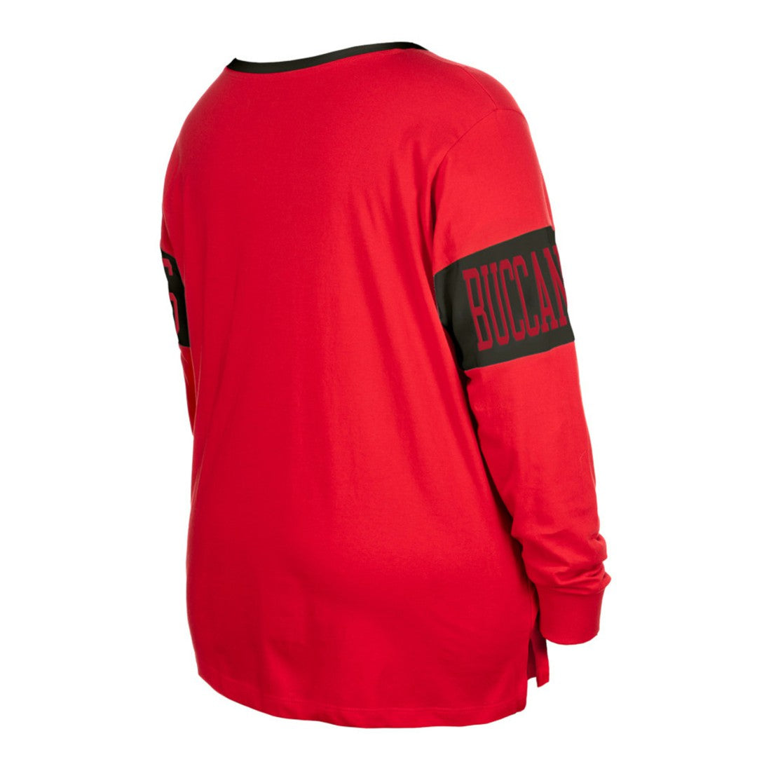 Tampa Bay Buccaneers Women's Plus Size Lace-Up Notch Neck Long Sleeve T-Shirt | NFL Sale