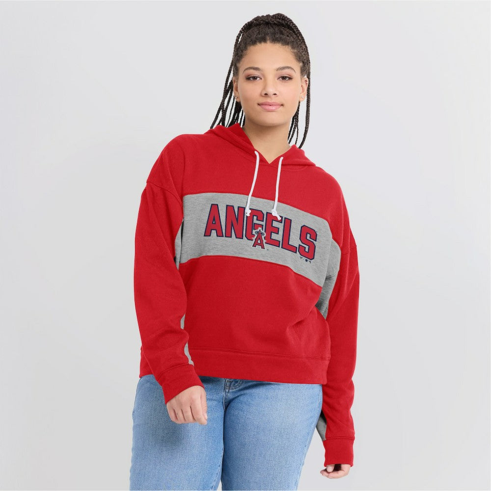 Los Angeles Angels Fanatics Women's Filled Stat Sheet Pullover Hoodie - MLB Hoodies