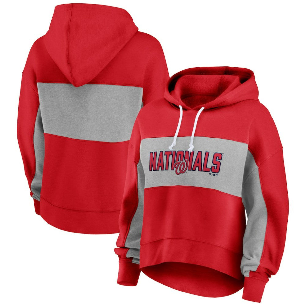 Washington Nationals Fanatics Women's Filled Stat Sheet Pullover Hoodie - MLB Hoodies